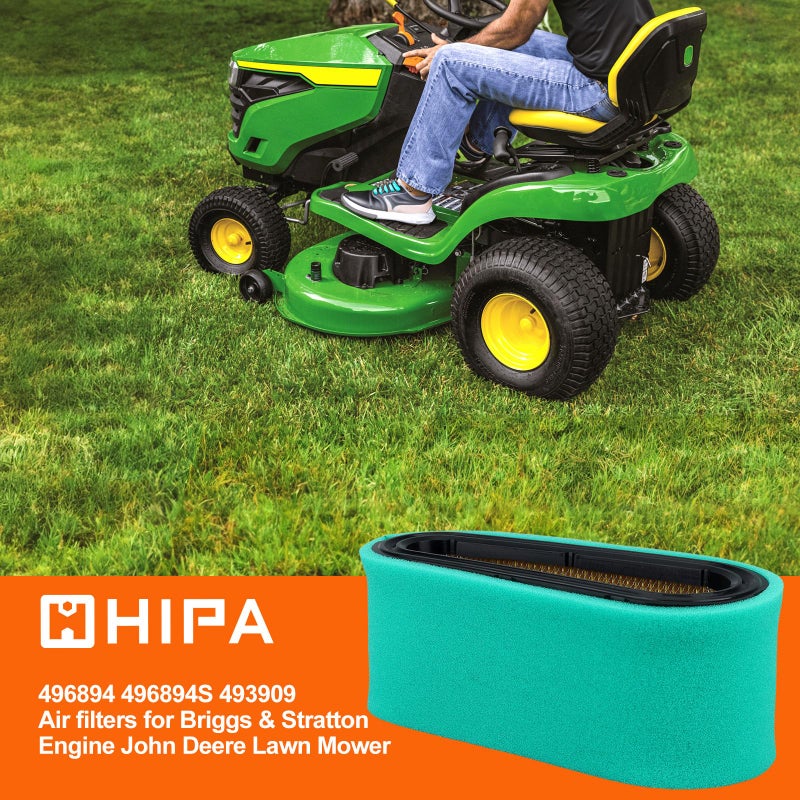 Hipa فلتر هواء HIPA عبوة 2 496894 493909 لبرغس ستراتون 496894S 496894 5053B 5053D 5053K مع 272403S 272403 4142 فلتر مسبق، يناسب جون ديري 12.5-17 حصان كرافتسمان 24151 جزازة العشب - Image 2
